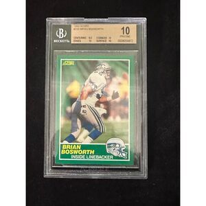 1989 Brian Bosworth Beckett graded 10 mint Seahawks trading card